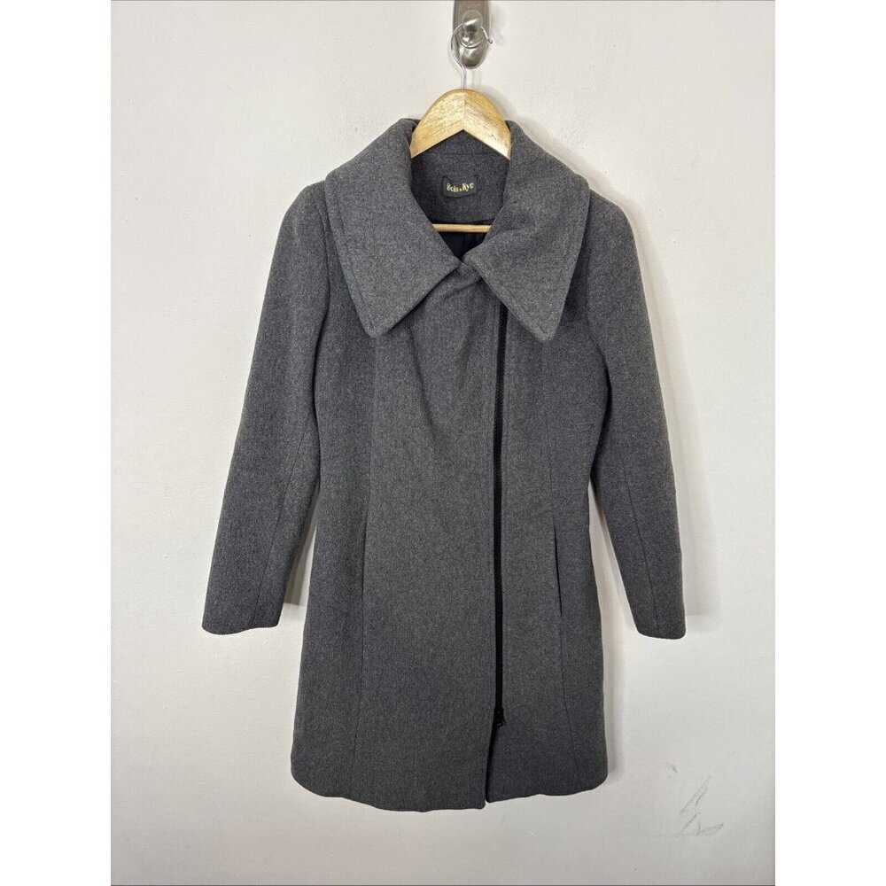 Soia & Kyo‎ Gray Woman S Wool Blend Overcoat Zip Long
